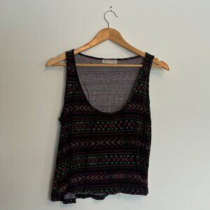 Billabong. Soft Tank Top. Black With Multicolor Pattern. Size Medium. Womens.